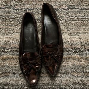 Stuart Weitzman Brown pleather loafers